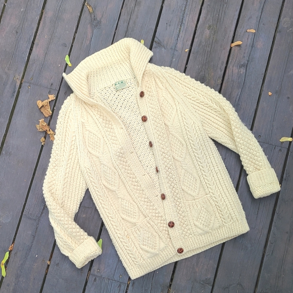 Vintage Aran Knit Cardigan - Picture 2 of 8